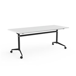 OLG Uni Flip Top Table 1500W x 750D x 720mmH White Top Black Frame